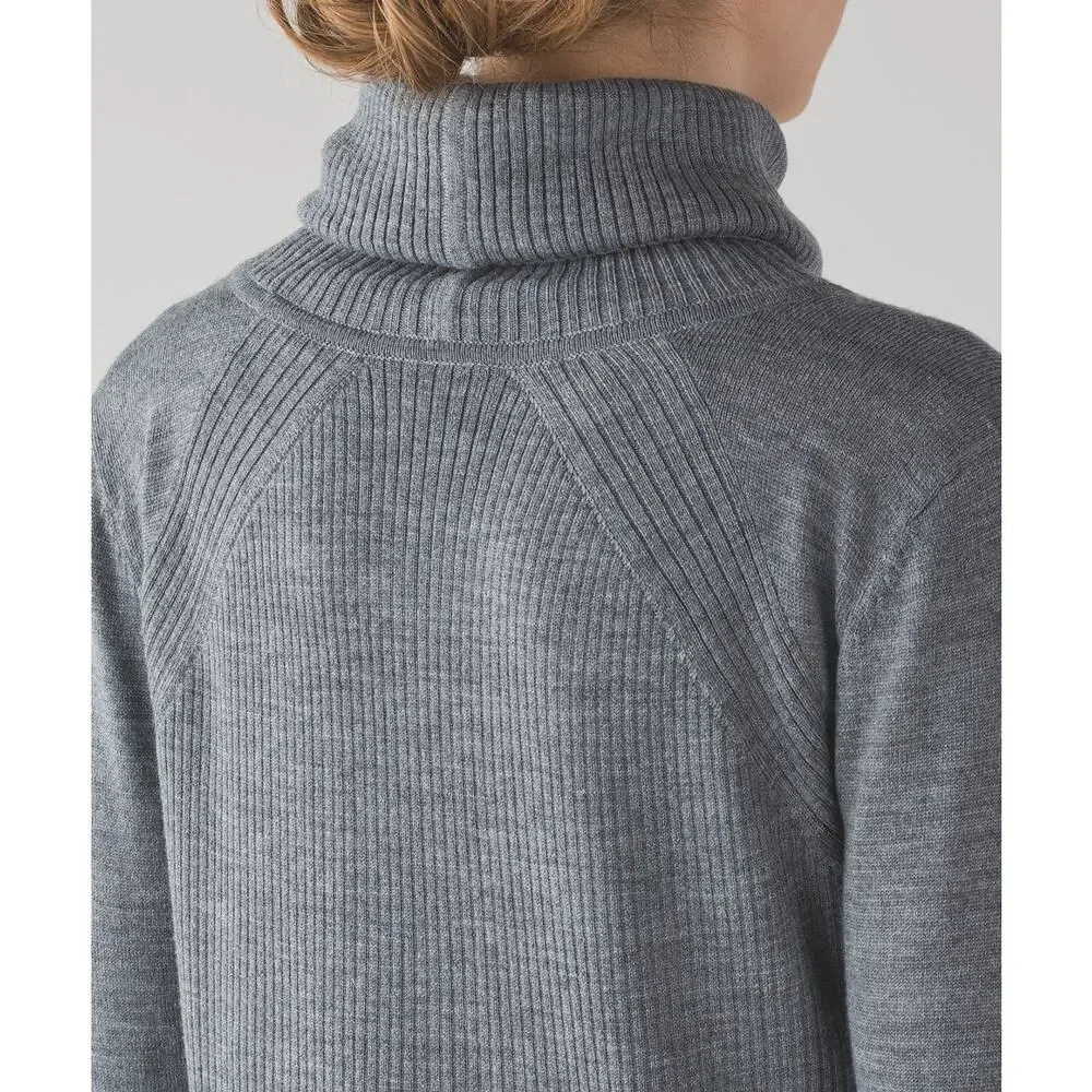 Lululemon Sweat And Savasana Sweater Heathered Medium Grey Merino Wool Cashfeel